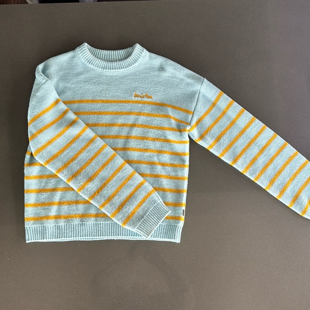 Womens Brixton's Striped Aqua & Yellow Sweater size M